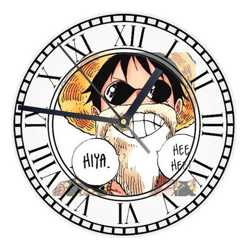 Reloj Redondo Madera Brillante One Piece Mod 63