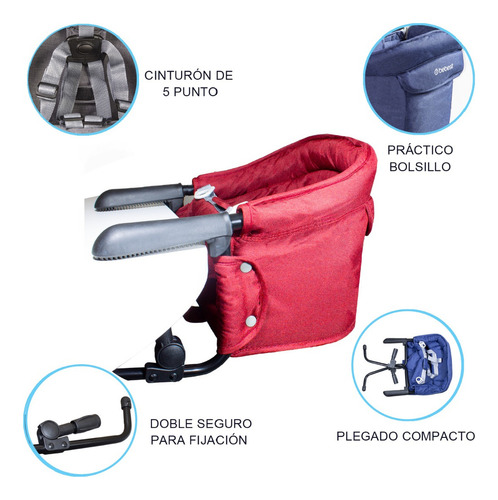 Mesa Portátil Para Bebe Rojo Rojo Rojo