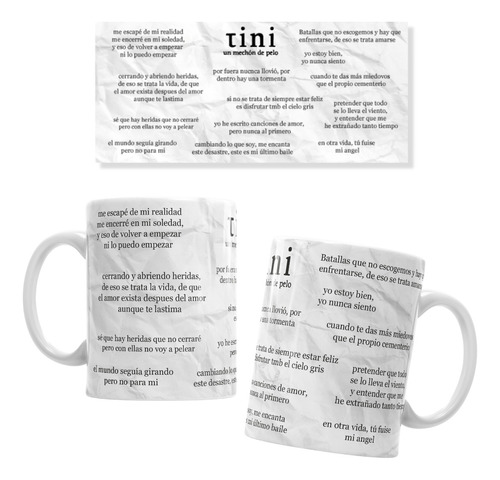 Taza De Cerámica - Tini Mechón De Pelo Frases Con Caja