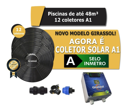 Aquecedor Solar Piscina 48.000l 12xa1 Girassol Com Painel