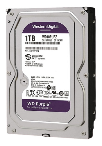 Disco Duro Wd Purple Surveillance Wd10purz 1tb 3.5 Sata 6gb