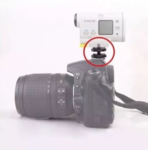 Imagen 7 de 7 de Adaptador 1/4 Metal Zapata Doble Y Tuerca Foto Video Sc-12