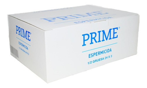 Preservativos Prime espermecida 1/2 Gruesa 24 Cajitas x 3 (72 Unidades)