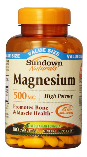 Sundown Naturals Magnesio 500 Mg Cpsulas 180 Ea (paquete De