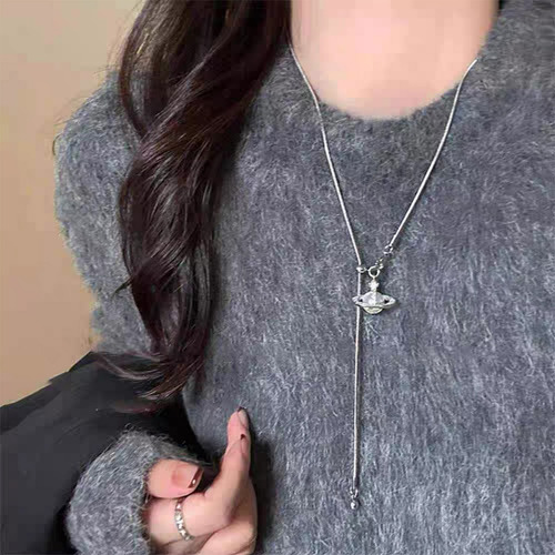 Collar Con Colgante De Saturno Para Mujer, Accesorio De Cade