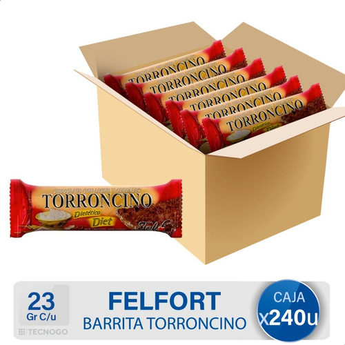 Caja Barrita De Cereal Torroncino Felfort Diet Dietetico