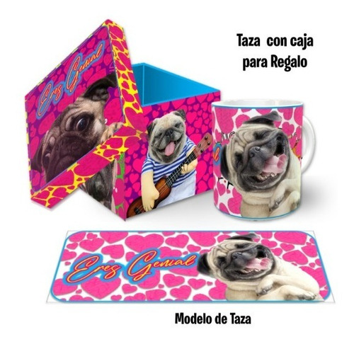 Taza, Pug Perro Genial, Con Caja Para Regalo, Con Envio