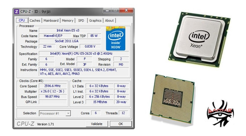 Processador Intel Xeon E5 2620 V3 06/12 - 2.4ghz Max 3.2 Ghz (Usado)
