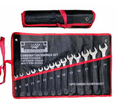 Set De Llaves Combinadas Punta Corona 14 Pcs 8-24 Mm