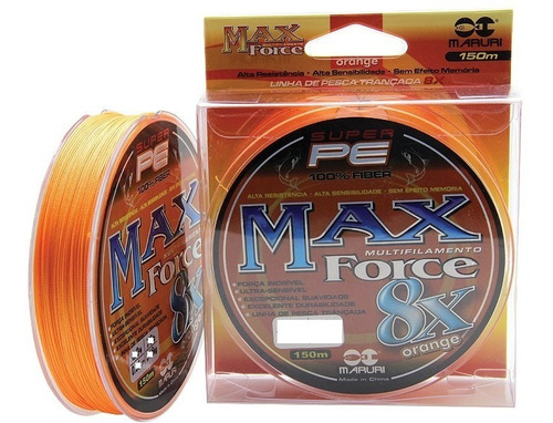 Linha de pesca Maruri max force 8x laranja