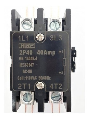 Contactor Hvac 40 A, 120 Vac, 2 Polos Refrigeración