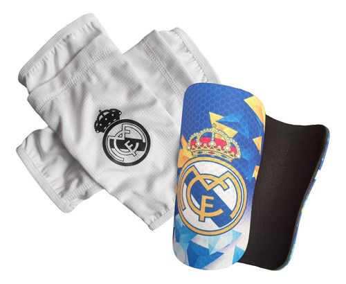 Canilleras De Fútbol + Porta Canillera Funda Real Madrid