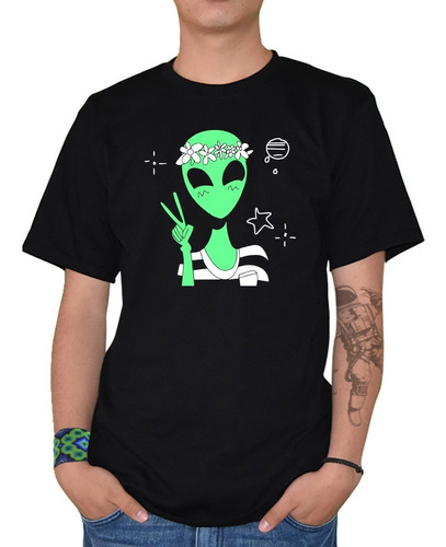 Playera Hombre Fotoluminiscente Alien Mod-3