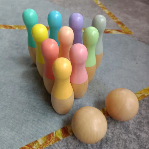 Juego De Bolos Grande For Niños, 10 Bolos, 2 Bolas De Vuelta