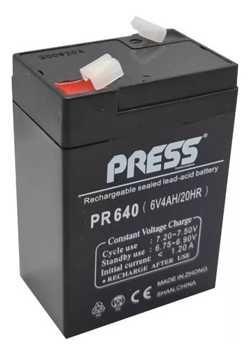 Bateria De Gel 6v 4a Press Recargable Luz Emergencia Ups 