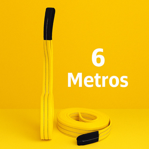 Cinta Amarração Reboque 10 Toneladas 6 Metros Cargas Pesadas Cor Amarelo