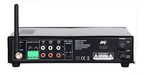 Amplificador Aat Bta-2 Bt + 4 Caixas Gesso Nq6 M100 Quadrada