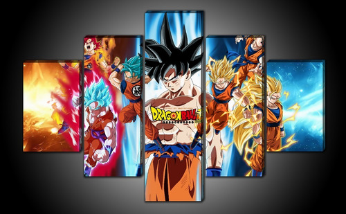 Cuadro Goku Ultra Instinct ,5 Piezas, Colorido, Para Colgar