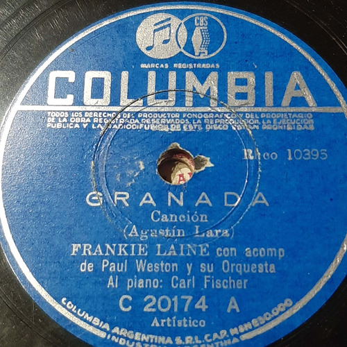 Pasta Frankie Laine Jo Stafford P Weston Columbia C251