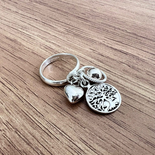 Imagen 4 de 10 de Anillo Arbol De La Vida Ajustable Colgantes Plata 925 Agálea