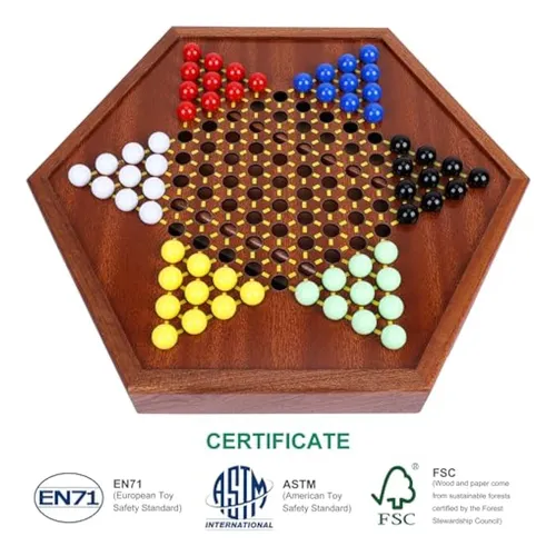 Juego De Damas Chinas De Madera Con Cajón De