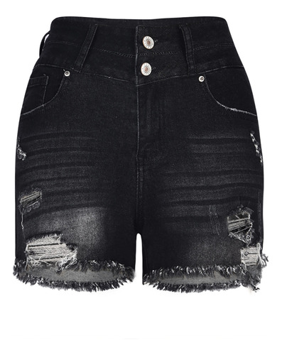 Pantalones Vaqueros Cortos Con Doble Botón Y Cintura Alta, T