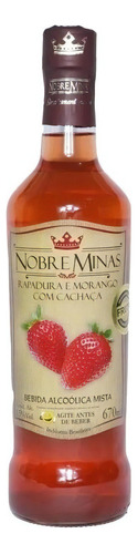 1 Garrafa Cachaça De Morango 670 Ml Nobre Minas