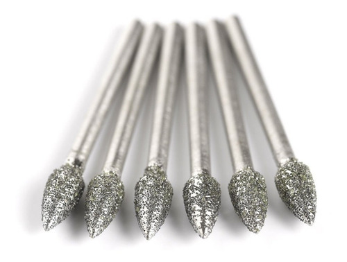 Imagen 3 de 6 de Broca Diamantada Grano Grueso #60 Tipo Bala 4mm Dremel