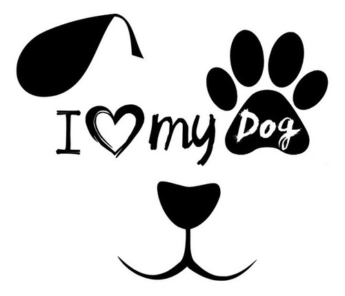 Stickers Decorativos Para El Auto, I Love My Dog