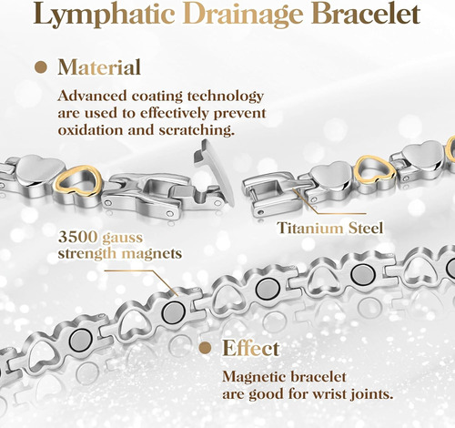 Pulsera Magnética De Desintoxicación Linfática, Pulsera De T
