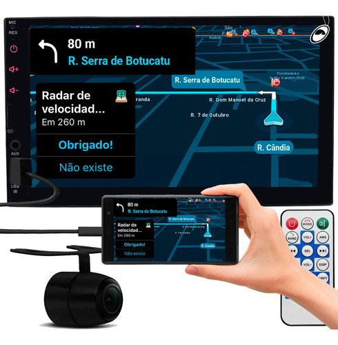 Multimídia 7'' H-tech Ht-3625ca Android Auto Carplay Câmera