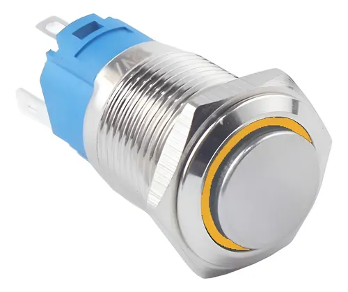 Botão On Off 16mm Retenção Led Amarelo 110/220v + Conector Amarelo ...