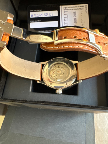 Hamilton H32755851 Reloj Hombre Acero Piel Hebilla Marrón Acero Gris Oscuro (Usado)
