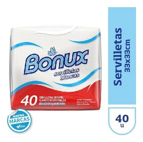 Servilletas Blancas Descartables Bonux X40 Unidades