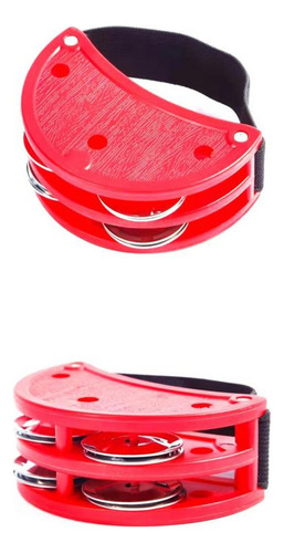 Pandereta Liso Aoerfu El Tambor Red Foot 8 Sonajas - 7cm X 7cm X 7cm Diámetro 7cm De 2 Unidades De 0.3kg
