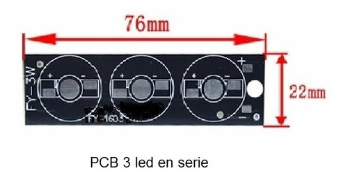 Pcb Plaqueta Serie De 3 Led De 1-3 Watts Aluminio Predisip
