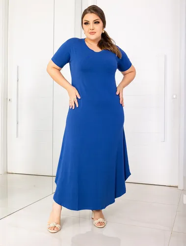 Vestidos Várias Cores Longo Liso Tubinho Fenda Plus Size