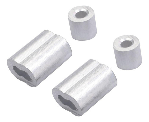 Casquillos De Aluminio 1/8 De Pulgada Plata 2 Piezas