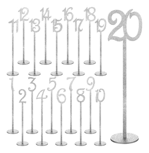 Números De Mesa Soportes Para Números 20 Piezas De Plata