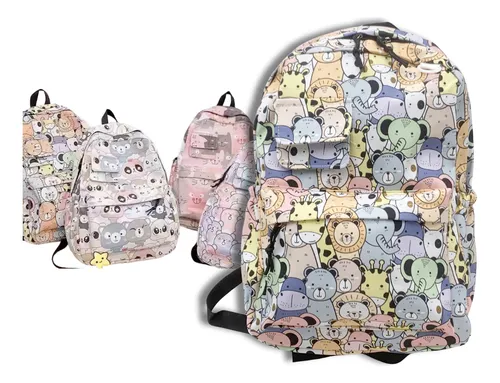 Mochila Escolar Infantil Con Bolsillos Frontales Y Laterales