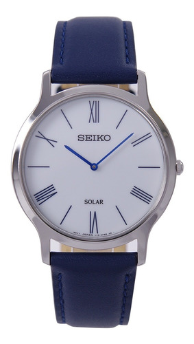 Reloj Seiko Hombre Sup857p1  Solar Sin Bateria Malla Cuero