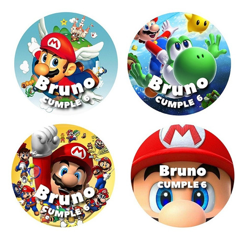 Candy Bar Etiquetas Adhesivas Personalizadas Mario Bross