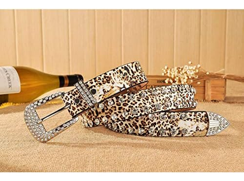 Cinturones De Cuero Pu Con Estampado De Leopardo Para Mujer,