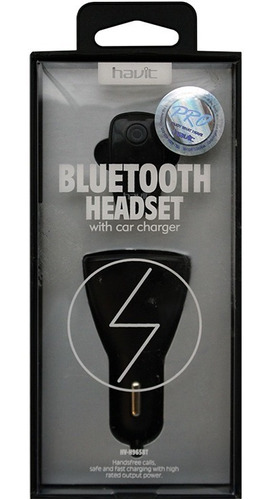 Imagen 1 de 4 de Auricular Bluetooth Con Cargador Para Carro Hv-h965bt