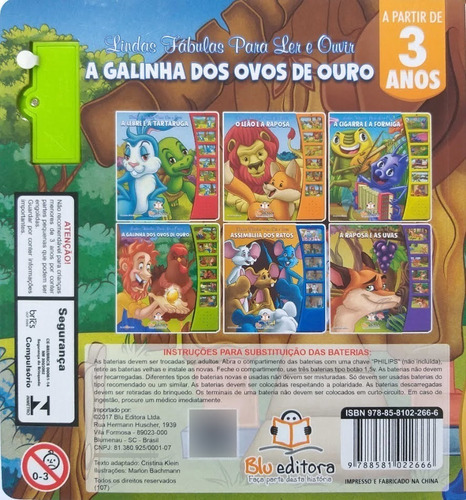 Lindas Fábulas Para Ler E Ouvir: A Galinha Dos Ovos De Ouro