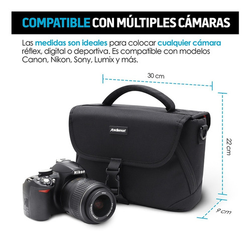 Imagen 3 de 9 de Mochila Para Camara Fotografica Maletin Impermeable Redlemon