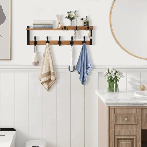 Perchero De Pared Con Estante 4 En 1, Ganchos Para Abrigos D