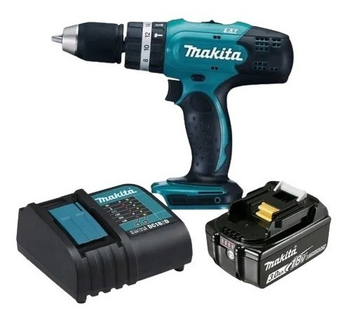 Parafusadeira 18v + Bateria 3ah + Carregador Bivolt Makita