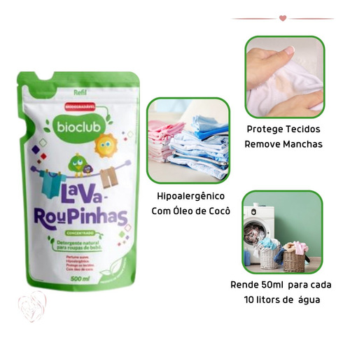 Refil Lava Roupinhas Bioclub Hipoalergenico Natural 3 Und
