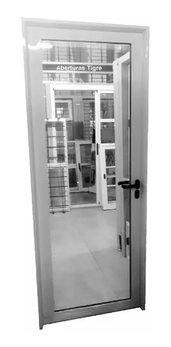 Puertas Aluminio 70x190 Cm Modelo Todo Vidrio Entero 6mm